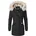 Wintermantel beige schwarz L