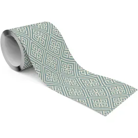Muralo Tapetenbordüre modernes geometrisches Muster 10 cm 300 g Blau/Grün/Beige