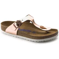 BIRKENSTOCK Damen Gizeh Sfb Leather Zehentrenner, Metallic Copper, 37 EU - 37 EU Schmal