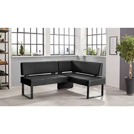 OTTO home Eckbank OTTO HOME "Oliver mit Metallgestell, Küchenbank", schwarz (schwarz, schwarz), B:220cm H:89cm T:160cm, Holzwerkstoff, Massivholz, Polyester, Sitzbänke, Eckbank, verschiedene Bezüge Cord Esszimmerbank OTTOs Choice