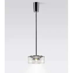 serien lighting Curling M Pendelleuchte mit Tube Rohrabhängung Acrylglasschirm klar | warmweiß (3000 K)