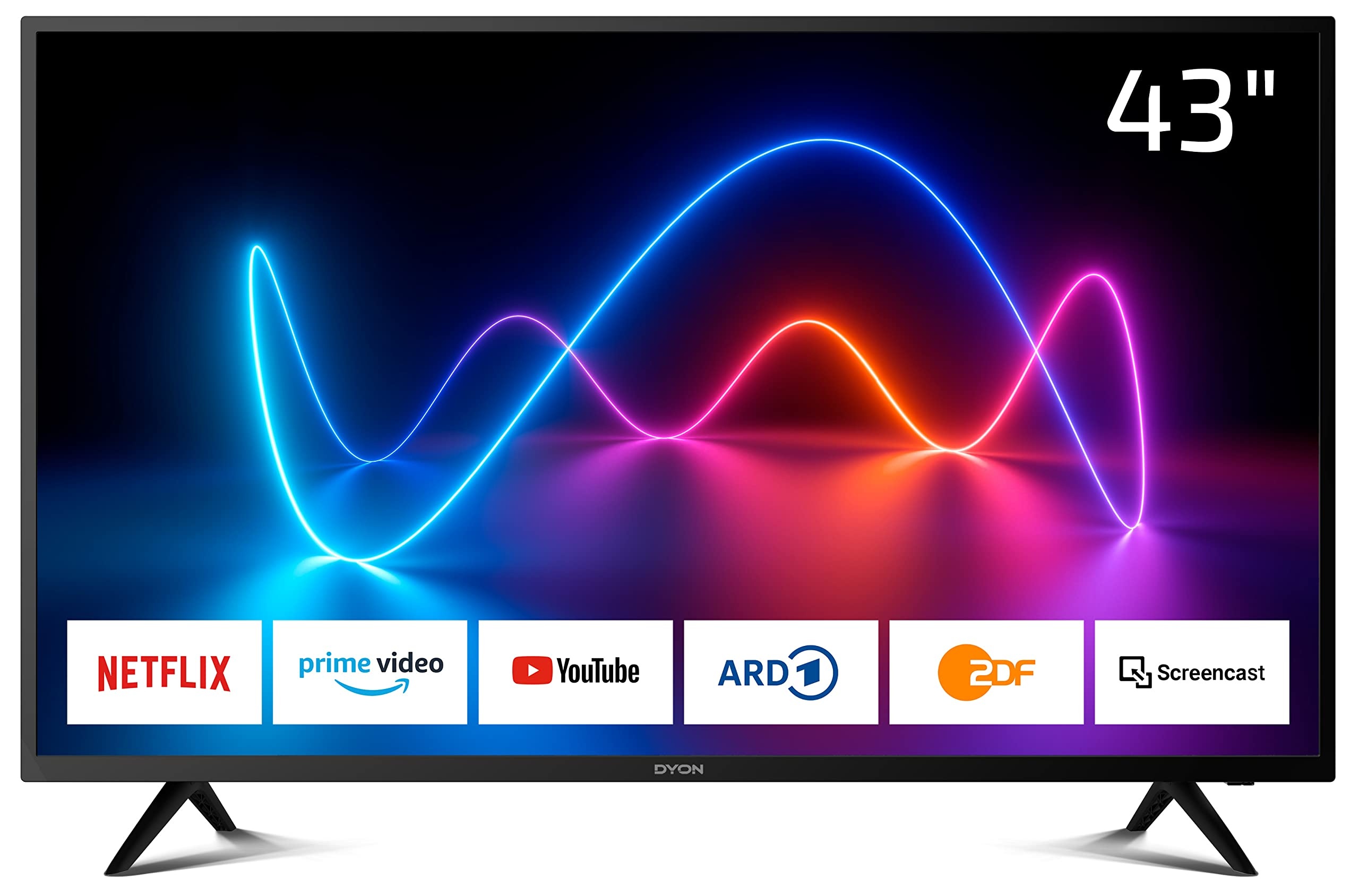 DYON Movie Smart 43 XT 108 cm (43 Zoll) Fernseher (Full-HD Smart TV, HD Triple Tuner (DVB-C/-S2/-T2), Prime Video, Netflix & HbbTV)
