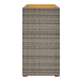 vidaXL Garten-Beistelltisch mit Holzplatte Grau Poly Rattan