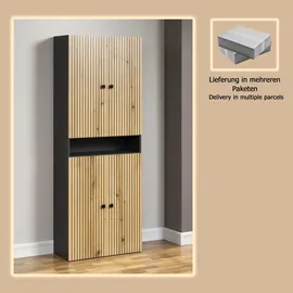 WELLTIME Amrum Hochschrank Badezimmerschrank 70 x 188 x 31 cm Grau