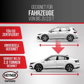 Heyner HEYNER® Unterstellbock 2er Set mit Gummiauflage Hubhöhe 282-430 mm Traglast 2t Stützbock Stützfuß 10-Fach Höhenverstellbar