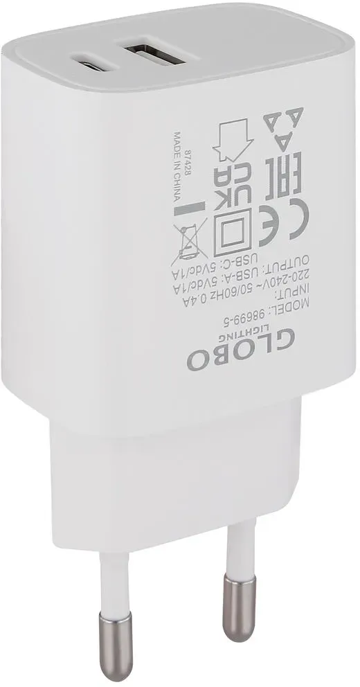 Globo Netzstecker USB A und C Kunststoff