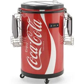 Salco SPC-55CC Coca Cola Party-Cooler Kühlschrank (50 l, 830 mm hoch, Rot)