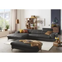 W.Schillig Ecksofa »piedroo, Designsofa mit tollem Sitzkomfort, bequem und elegant, L-Form«, Kopfteilverstellung, wahlweise mit Sitztiefenverstellung, Breite 343cm grau