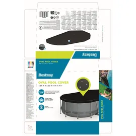 BESTWAY PVC Poolabdeckung 418 x 230 cm schwarz