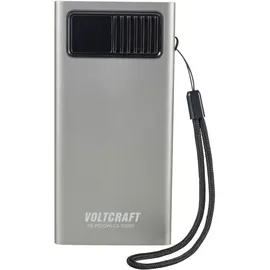 VOLTCRAFT PB PD20WLCD-10000 Powerbank 10000 mAh Fast Charge, USB PD 2.0 LiPo Grau (metallic) Statusanzeige