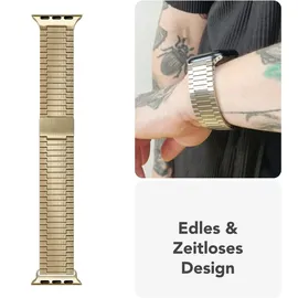 nalia Chronos Edelstahl Armband für Apple Watch Magnet-Band Metallarmband - Stabil - Rostfrei Uhrenarmband, Gold