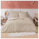 Estella Feinflanell Bettwäsche Tirolo natur 155x220 cm + 80x80 cm - beige