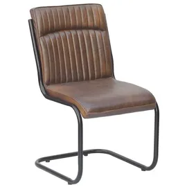 MASSIVMOEBEL24.DE Freischwinger Leder braun