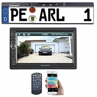 Creasono 2-DIN-MP3-Autoradio mit Touchdisplay und Funk-Rückfahr-Kamera
