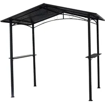 DEGAMO Grillpavillon TOULOUSE 2,5x1,6 Meter, Stahl dunkelgrau, Dach aus Metall