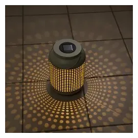 MARELIDA LED Solar Laterne Terassenleuchte Boho Bambus Optik Sensor H: