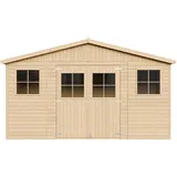 TIMBELA Gartenhaus 4,18 x 1,99 m Beige