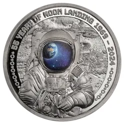 Farbveredelte Silbermünze "55 Jahre Mondlandung" 2024 - Man on the Moon