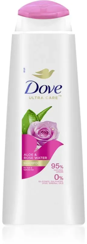 Dove Aloe & Rose Water Shampoo spendet Feuchtigkeit und Glanz 400 ml