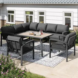 stilvora Garten-Lounge-Set 8-tlg. Grau