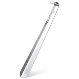 Schuhlöffel aus Stahl, 72 cm Lang, Edelstahl Schuhanzieher mit Ergonomischem Design, 4,2 cm Breit