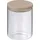 Kela Amelie Küchenbehälter, Borosilikatglas, Holzdeckel, Durchmesser 10 cm, Höhe 13 cm, 0,8 l - Transparent