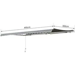Outsunny - Markise - 495Lx300Wx160Hcm - Grau