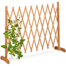 Relaxdays Rankgitter Holz, ausziehbar bis 275 cm, Rankhilfe Kletterpflanzen, Scherengitter freistehend, Garten, orange