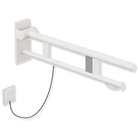 Hewi System 900 Stützklappgriff Wandstützgriff Ausladung 700 mm Edelstahl pulverbeschichtet weiß tiefmatt