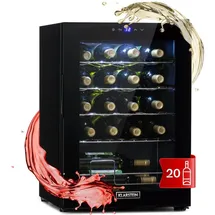 Klarstein Weinkühlschrank, 1 Zonen Getränkekühlschrank Klein, Kleiner Weinschrank 53L, Wein-Kühlschrank Klein mit Glastür, Indoor/Outdoor