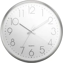 MEBUS Quarz-Wanduhr 19627  silber