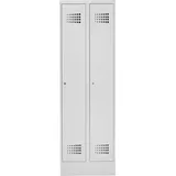 Stier Garderobenspind Premium mit Sockel 2 Abteile Zylinderschloss lichtgrau