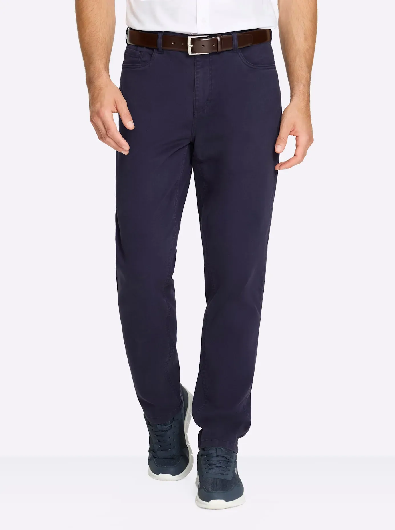 5-Pocket-Hose MARCO DONATI, Herren, Gr. 54, Normalgrößen, marine, 97% Baumwolle, 3% Elasthan, unifarben, Hosen 5-Pocket-Hose
