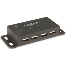 Logilink UA0141A Schnittstellen-Hub 480 Mbit/s Schwarz