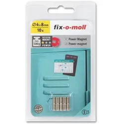 fix-o-moll Neodym Magnete Zylinder 4mm silber