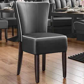 GGM Möbel Dinerstuhl Leder Schwarz 2er Set