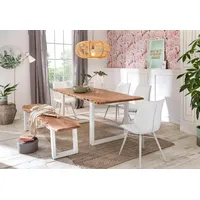 Home Affaire Esstisch »Manhattan«, mit Baumkantenoptik und Gestell U-Form