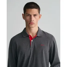GANT REG CONTRAST PIQUE Langarmshirt grau XL