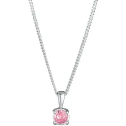 Elli Elli Halskette Solitär Rosa Kristall Anhänger 925 Silber Ketten   Damen 