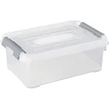 Curver 243810 Aufbewahrungsbox HANDY stapelbar (L x B x H) 294 x 194 x 110 mm Transparent, Silber 1