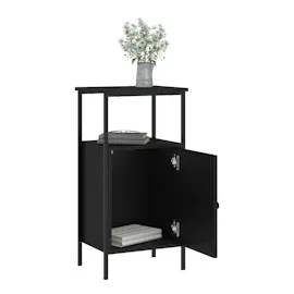 vidaXL Nachttische 2 Stk. Schwarz 41x31x80 cm Holzwerkstoff