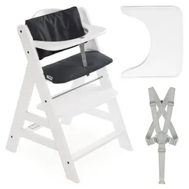 hauck Alpha+ Set inkl. Sitzkissen und Essbrett Alpha Tray white