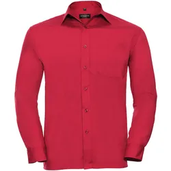 Russell Collection Klassisches Popeline Hemd, classic red, 4XL