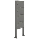 AL Briefkastensysteme 4er Standbriefkasten RAL 9007 freistehend Postkasten Stünder 1x4