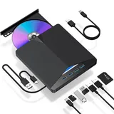 7-in-1-brenner Mit Usb-c- Und Usb-3.0-anschluss – Tragbarer Externer Cd/dvd-brenner (lesen/schreiben), Kompatibel Mit Desktop-pcs Und Laptops