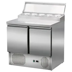 Skyrainbow Saladette/Zubereitungstisch 2 Türen, Unterbaukühlung, 90x70