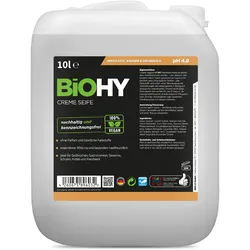 BiOHY Creme Seife, Hautfreundliche Waschlotion, Phosphatfreie Handseife, Rückfettende Seifencreme 1 x 10 Liter Kanister