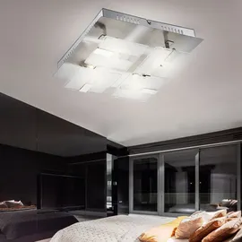 GLOBO Deckenleuchte 4x LED 4,5W chrom, teilsatiniert, Glas
