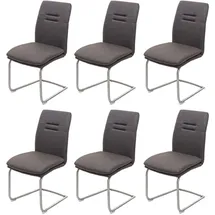 chefgastro Esszimmerstuhl Stoff Grau-Braun 6er Set