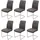 chefgastro Esszimmerstuhl Stoff Grau-Braun 6er Set